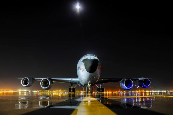 Four-engine jet Boeing KS-135 aircraft