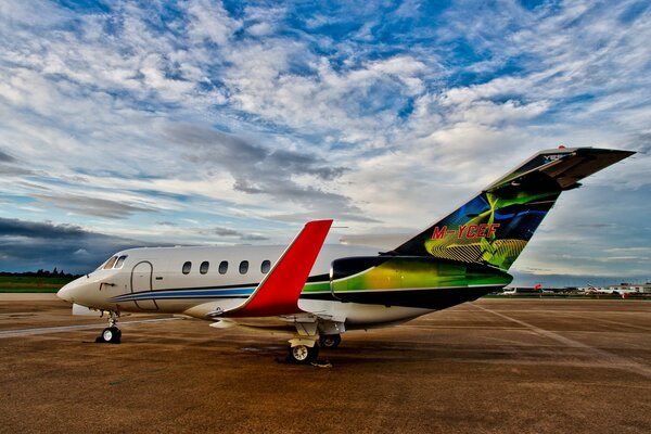 Avión de pasajeros en colores brillantes