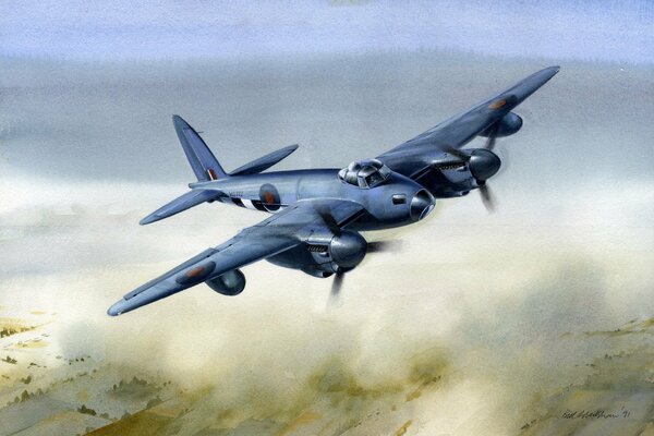 De havilland mosquito avion britannique art