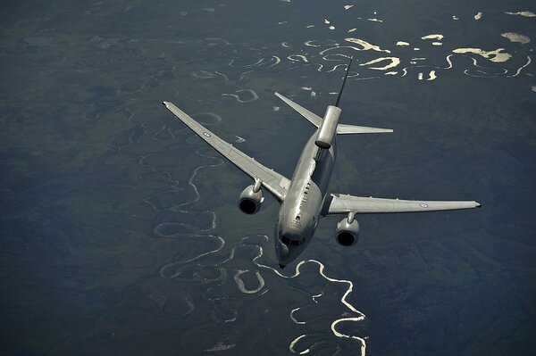 The long river under the plane