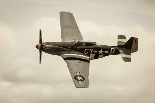 Mustang p - 51d single - seat fighter in flight