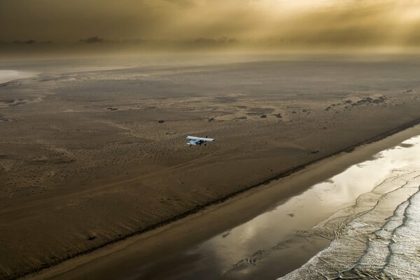 Beautiful landscapes fascinate from the huge height of the plane