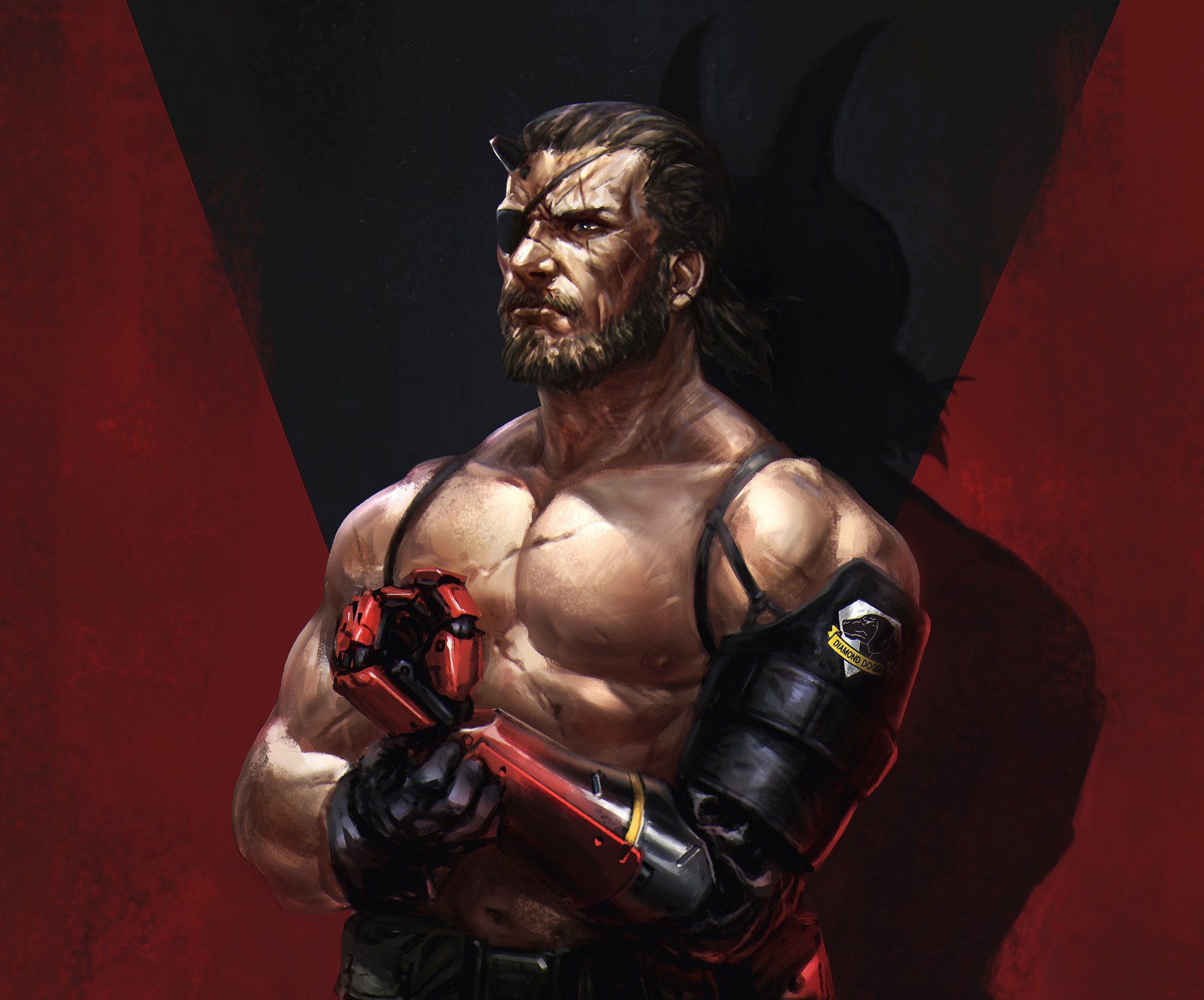 the phantom pain punished snake metal gear solid v: the phantom pain kojima productions venom snake snake big boss konami jack naked snake art beard hand prosthesis metal gear solid