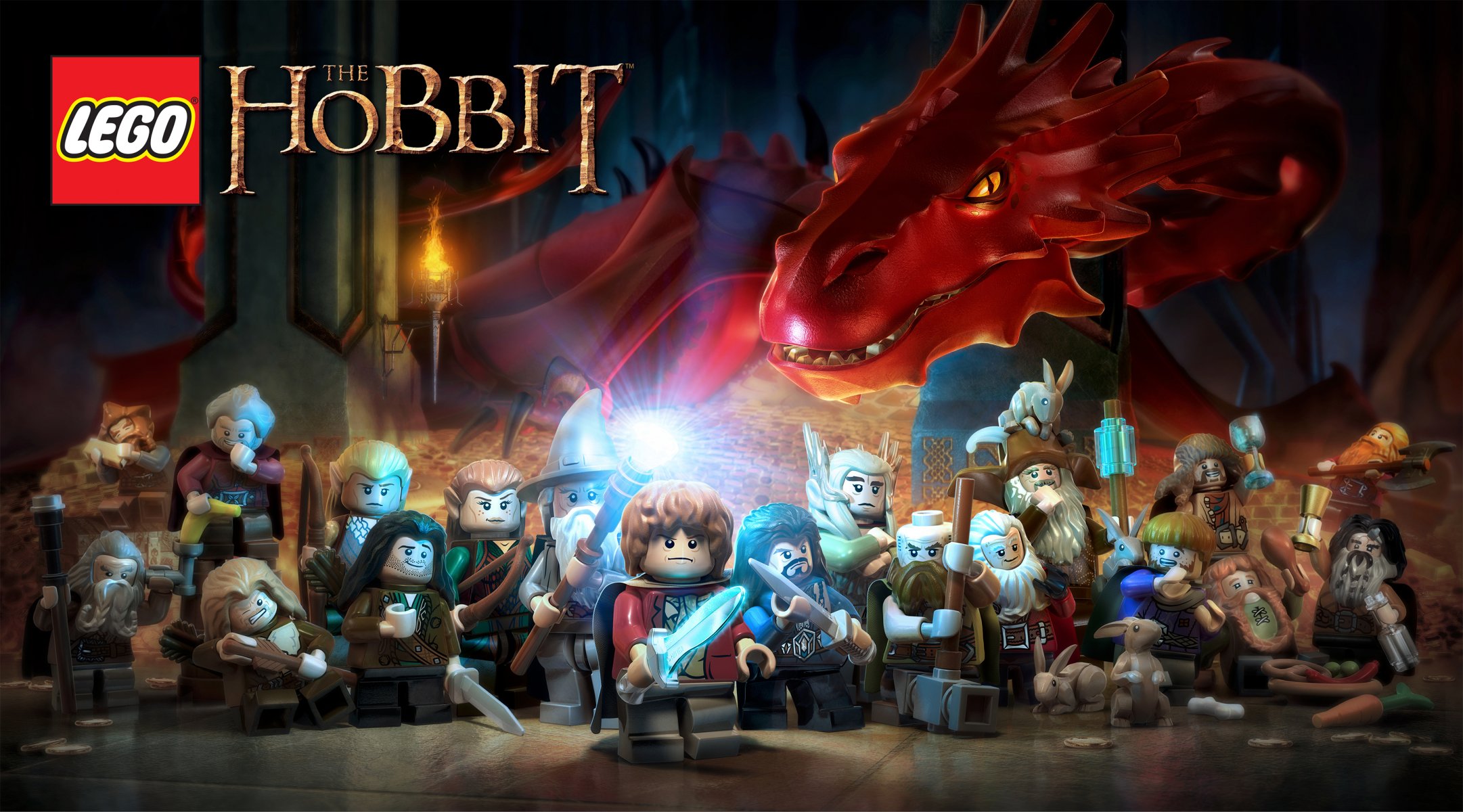 lego: hobbit lego giocattoli bilbo beggins hobbit nani gandalf gandalf mago bastone spade drago smog fuoco arco oro legolas torin tauriel logo logo tt games warner bros. interactive entertainment