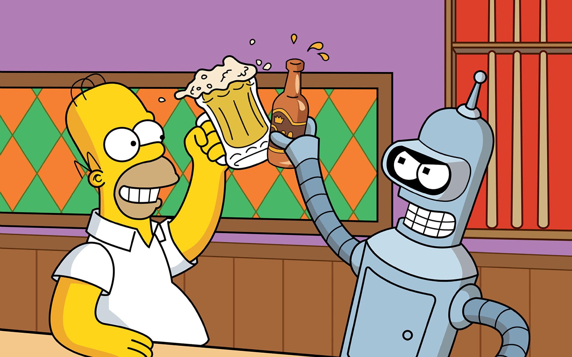 simpson futurama homer bender birra bar film film film