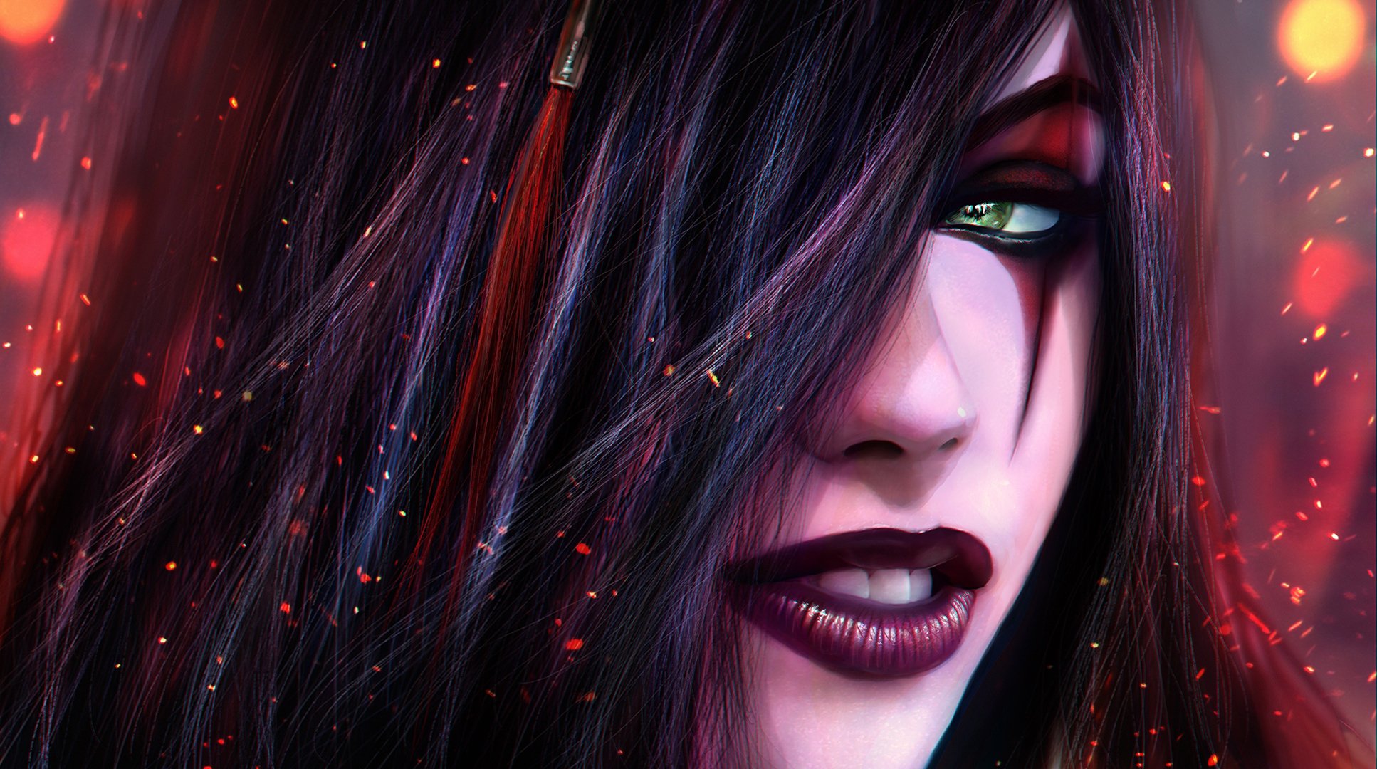 lol katarina fan art ragazza lame sinister faccia league of legends