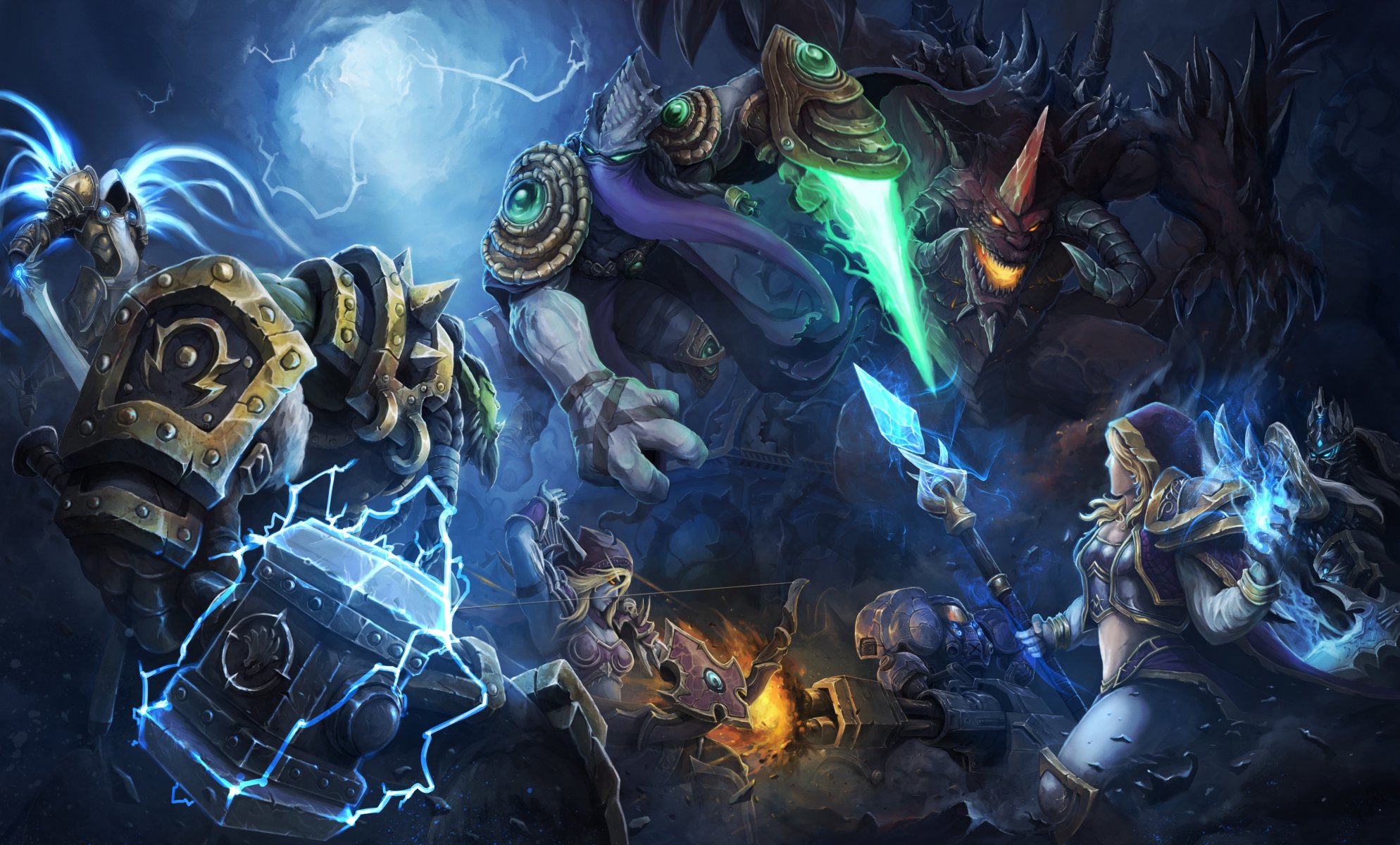 thrall warchief of the horde tyrael archangel of justice diablo heroes of the storm warcraft blizzard starcraft sylvanas banshee queen jaina proudmoore archmage zeratul dark prelate tychus notorious outlaw arthas lich king ork u