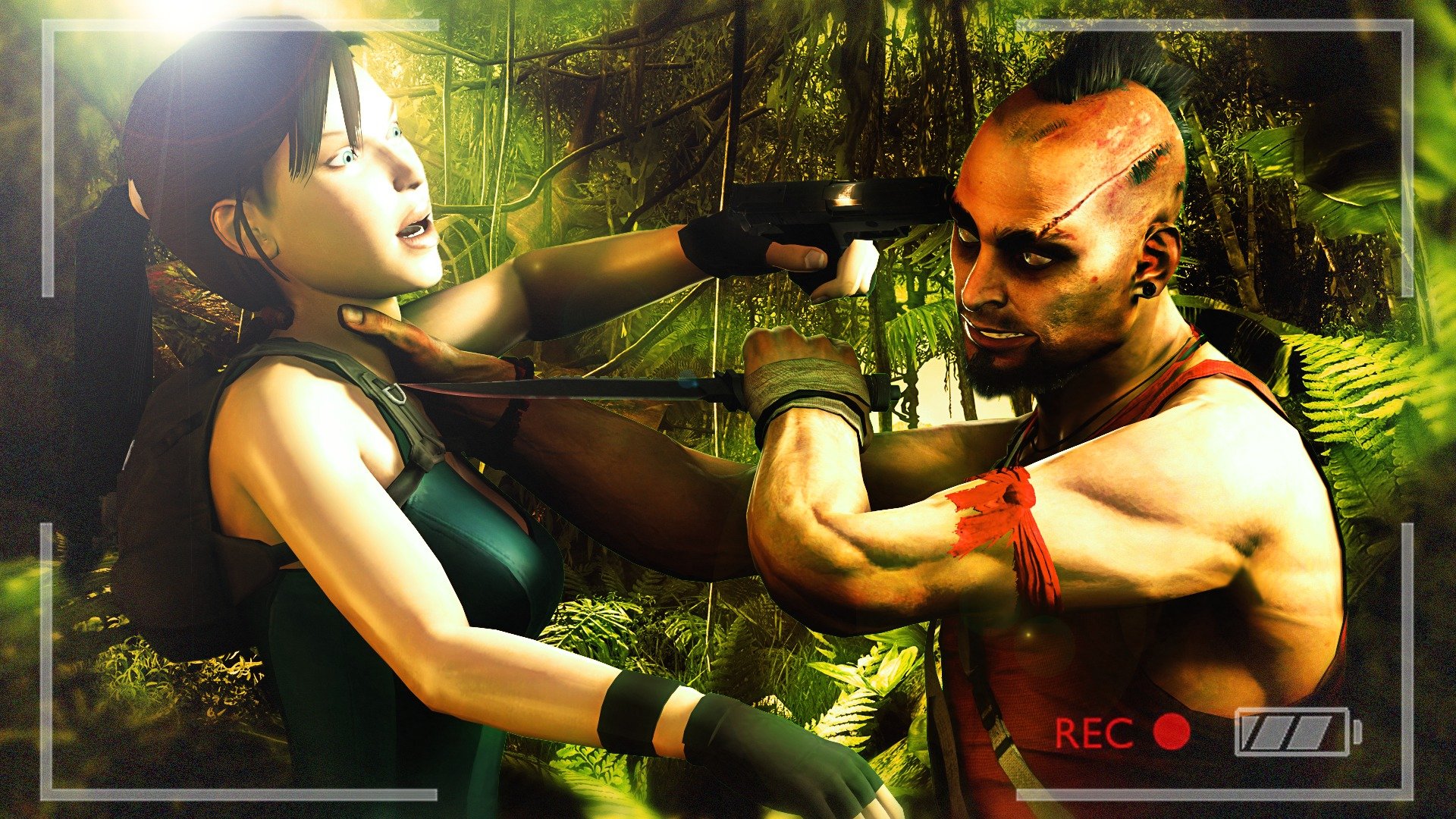 tomb raider lontano vaas lara croft coltello arte