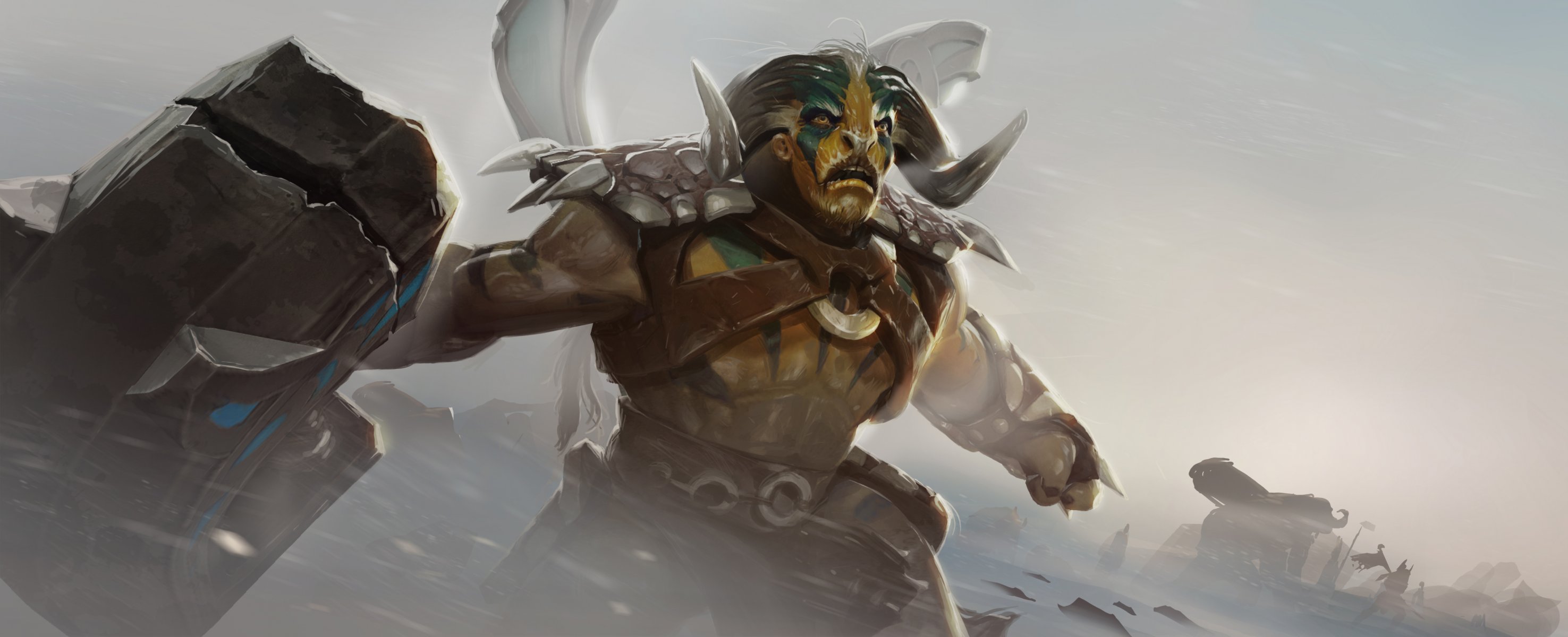 elder titan anführer der minotauren stier hörner dota 2 schutz der alten dota held splash art kunst