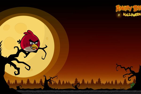 Captura de pantalla del juego angry birds en el estilo de Halloween