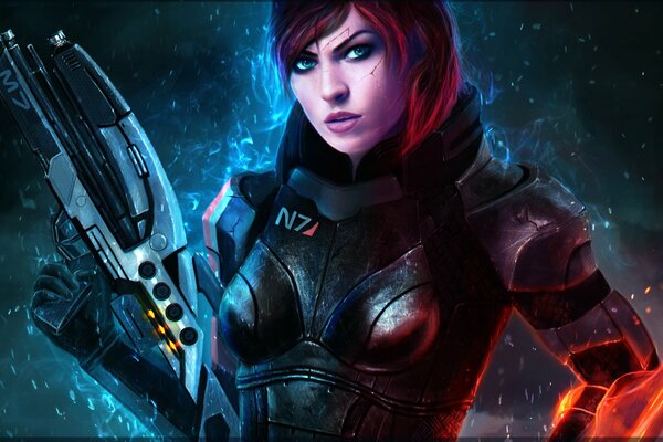 The Shepard renegade woman from the mass effect game