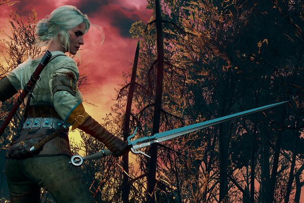 Flammender Himmel wilde Jagd aus dem Spiel The Witcher 3