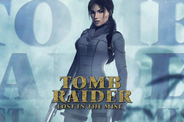 Lara Croft de tomb raider con una pistola