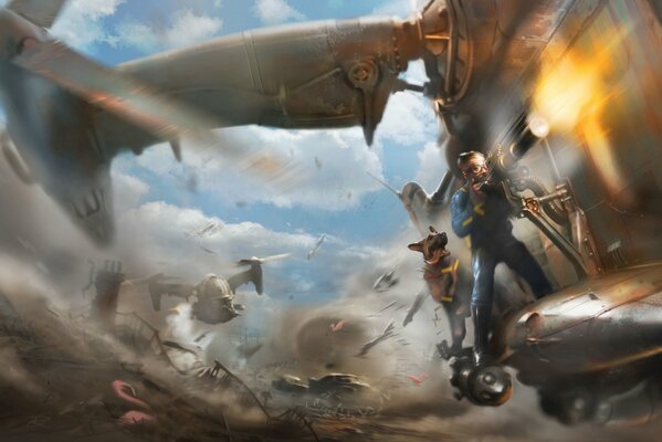 Epische Apokalypse im Kunstprojekt des Spiels Fallout4