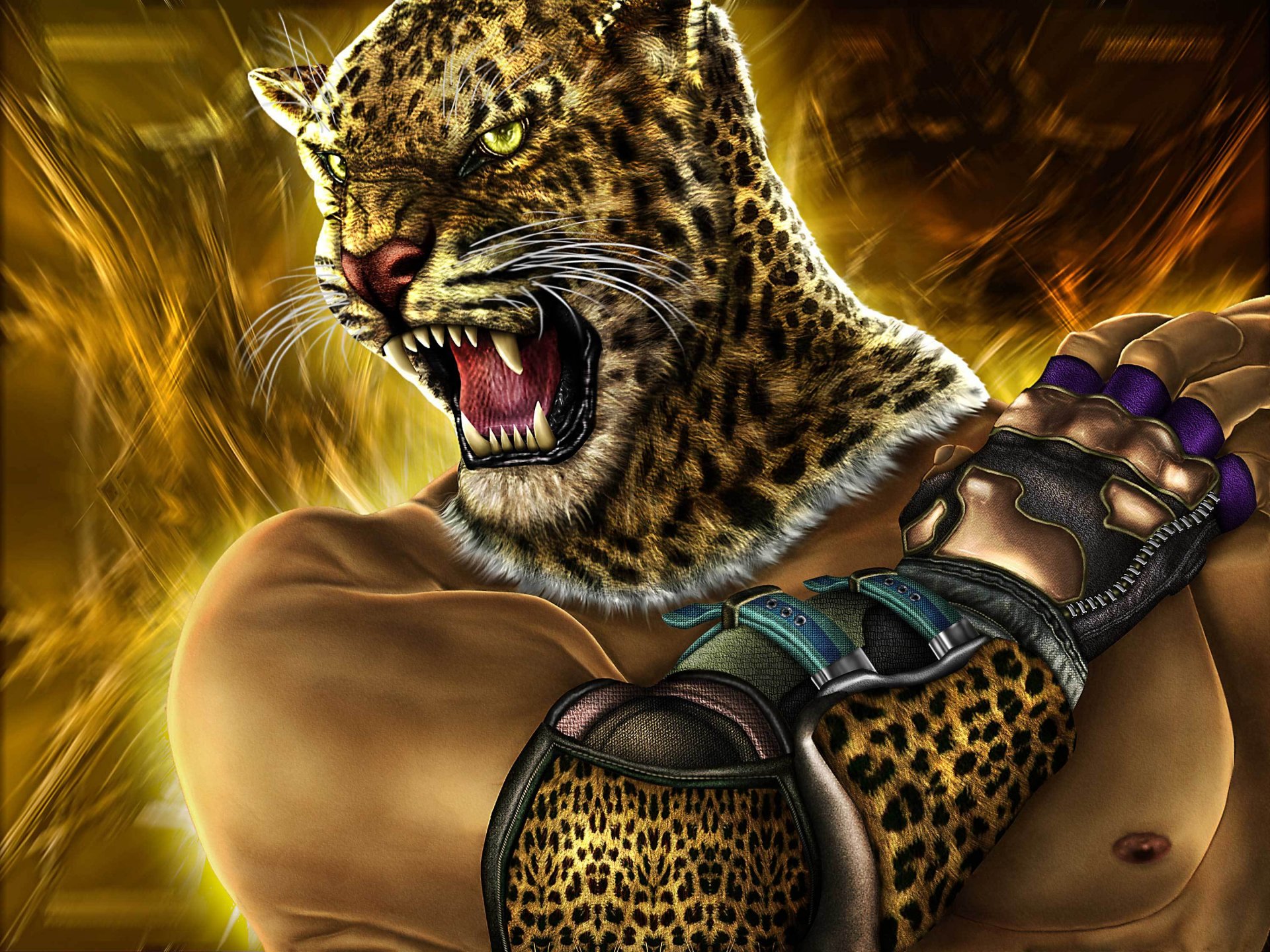 art zahid raza khan tekken warrior cat head fur fall