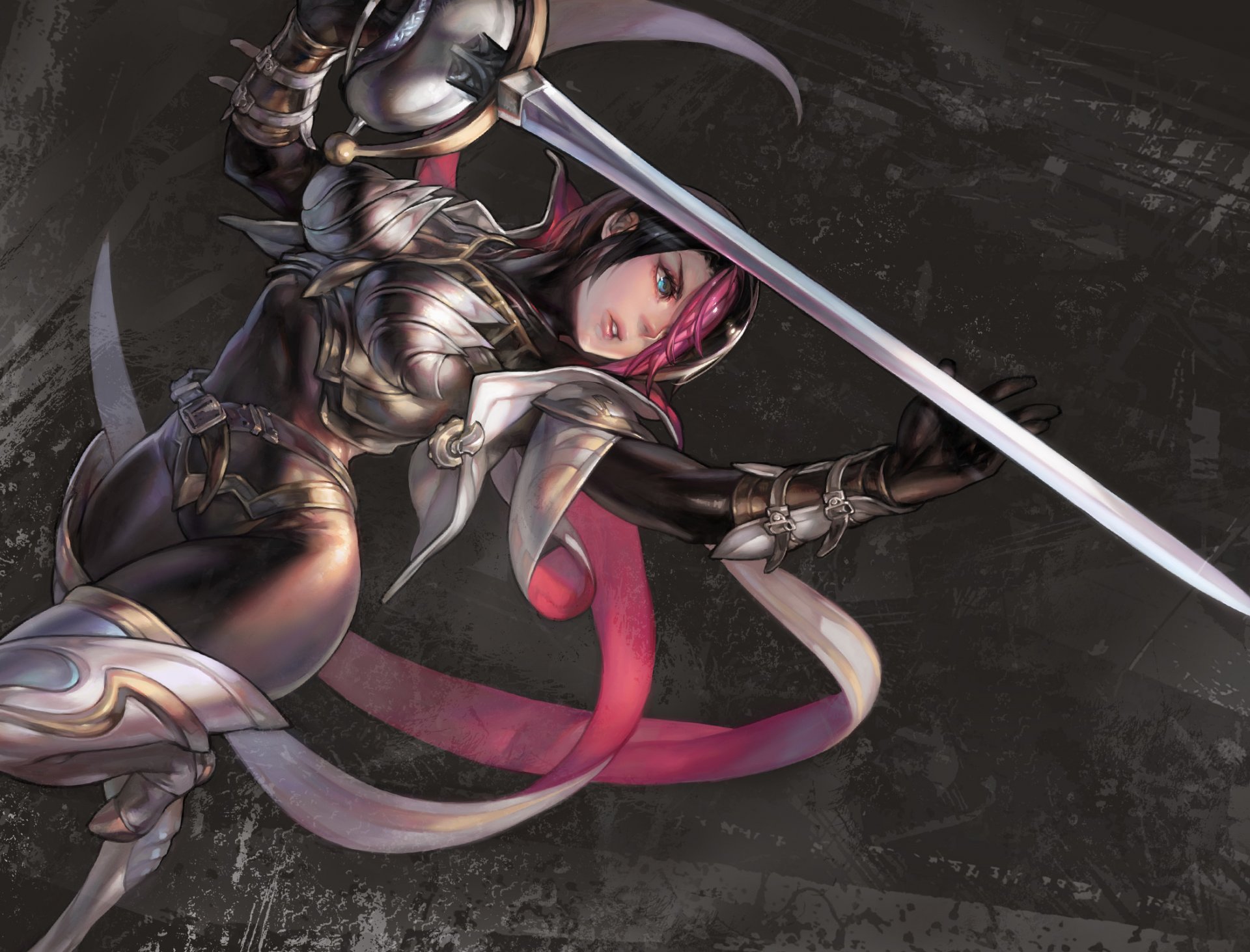 art league of legends aoin omegaboost girl sword background