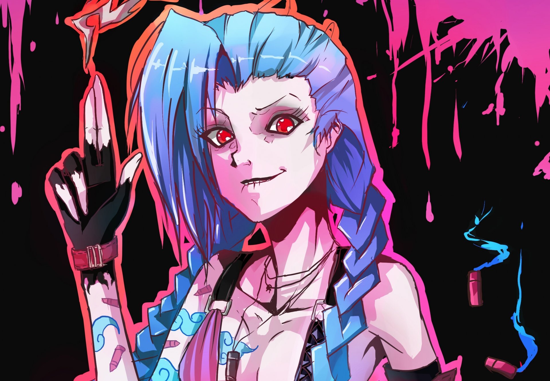 jinx league of legends arte ragazza