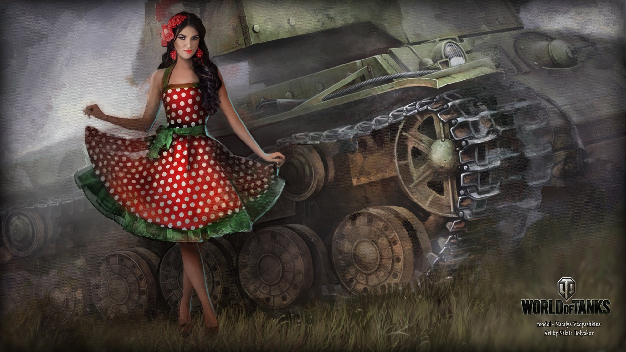 nikita bolyakov wot world of tanks wargaming.net bigworld réservoirs réservoir réservoirs fille robe