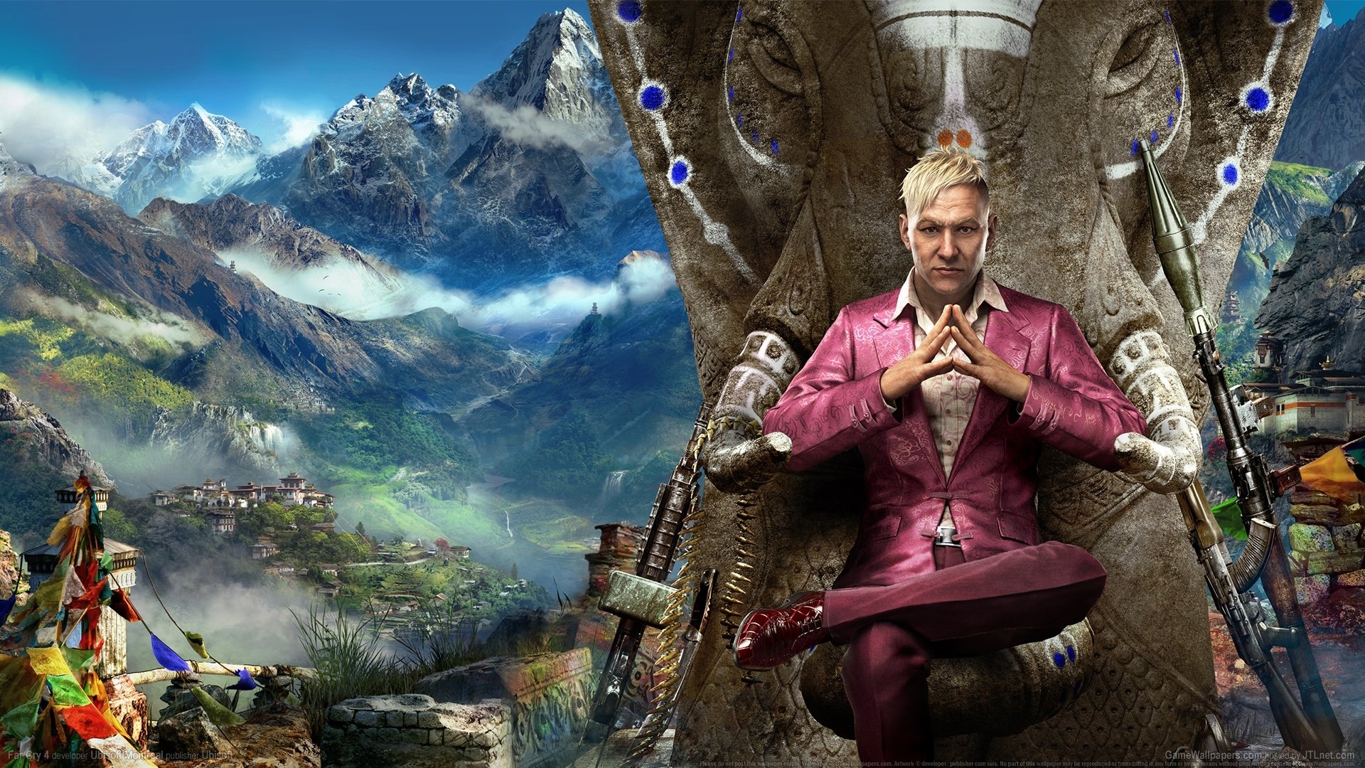 far cry 4 ubisoft armi cielo nuvole montagne neve vista kirat pagan min costume rpg statua