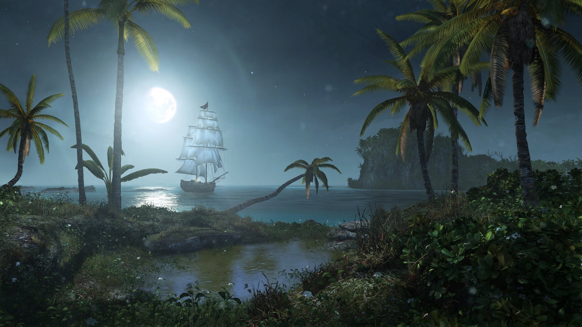 assassin s creed iv bandiera nera isola notte nave