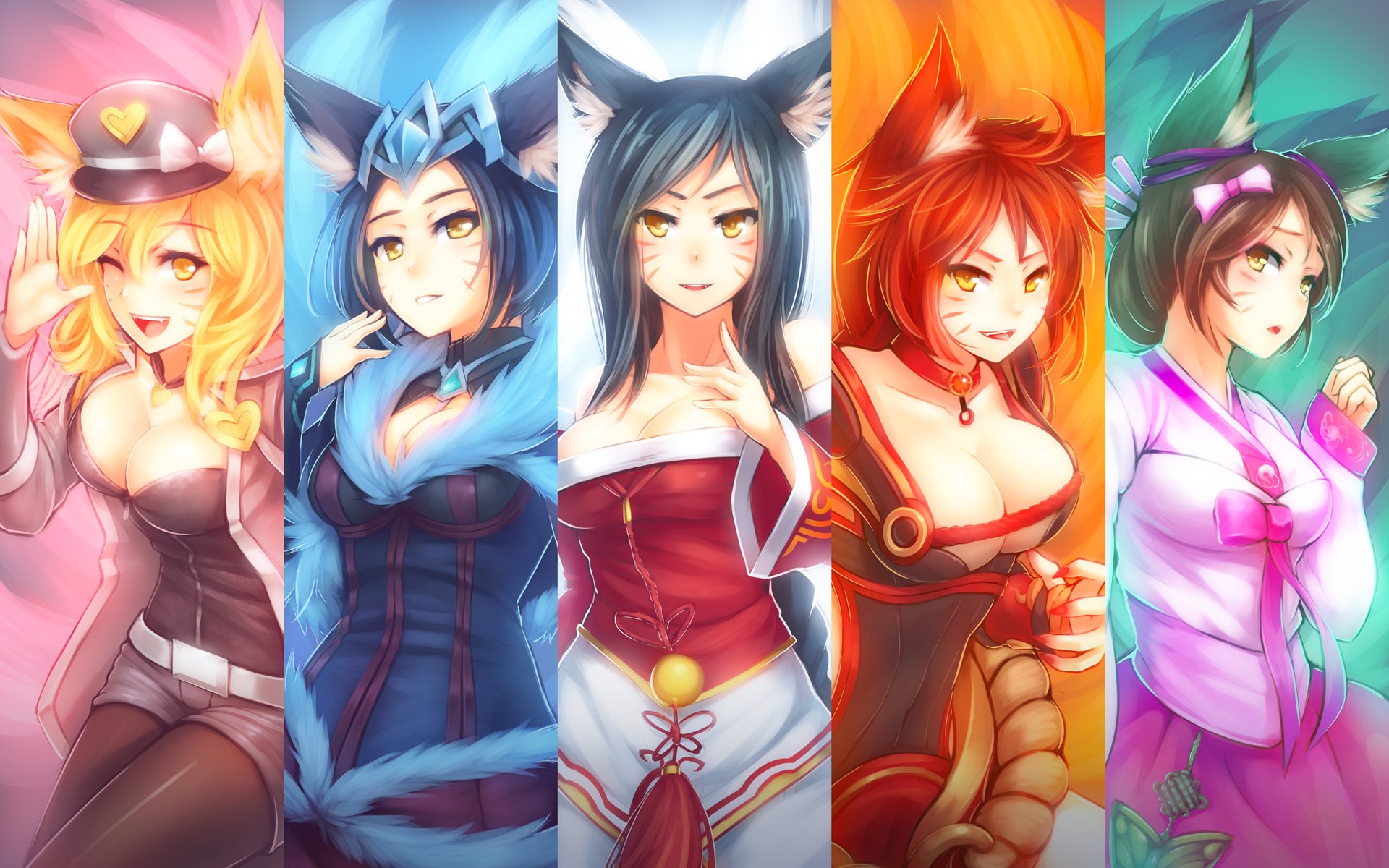 lol ahri liga de leyendas zorro nueve zorros