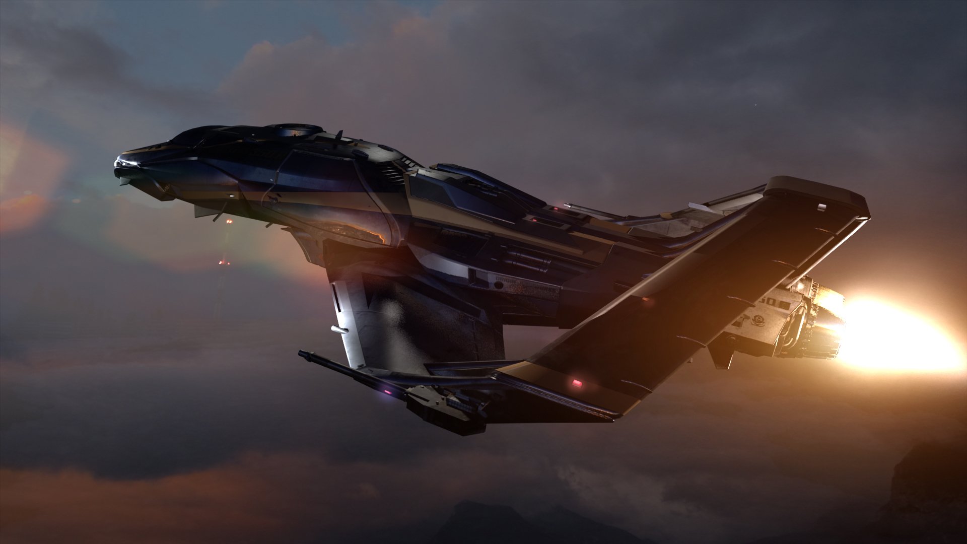 tar citizen wallpaper spiel raum schiff kämpfer herkunft 300i star citizen raum kämpfer origin 300 himmel sonnenuntergang wolken