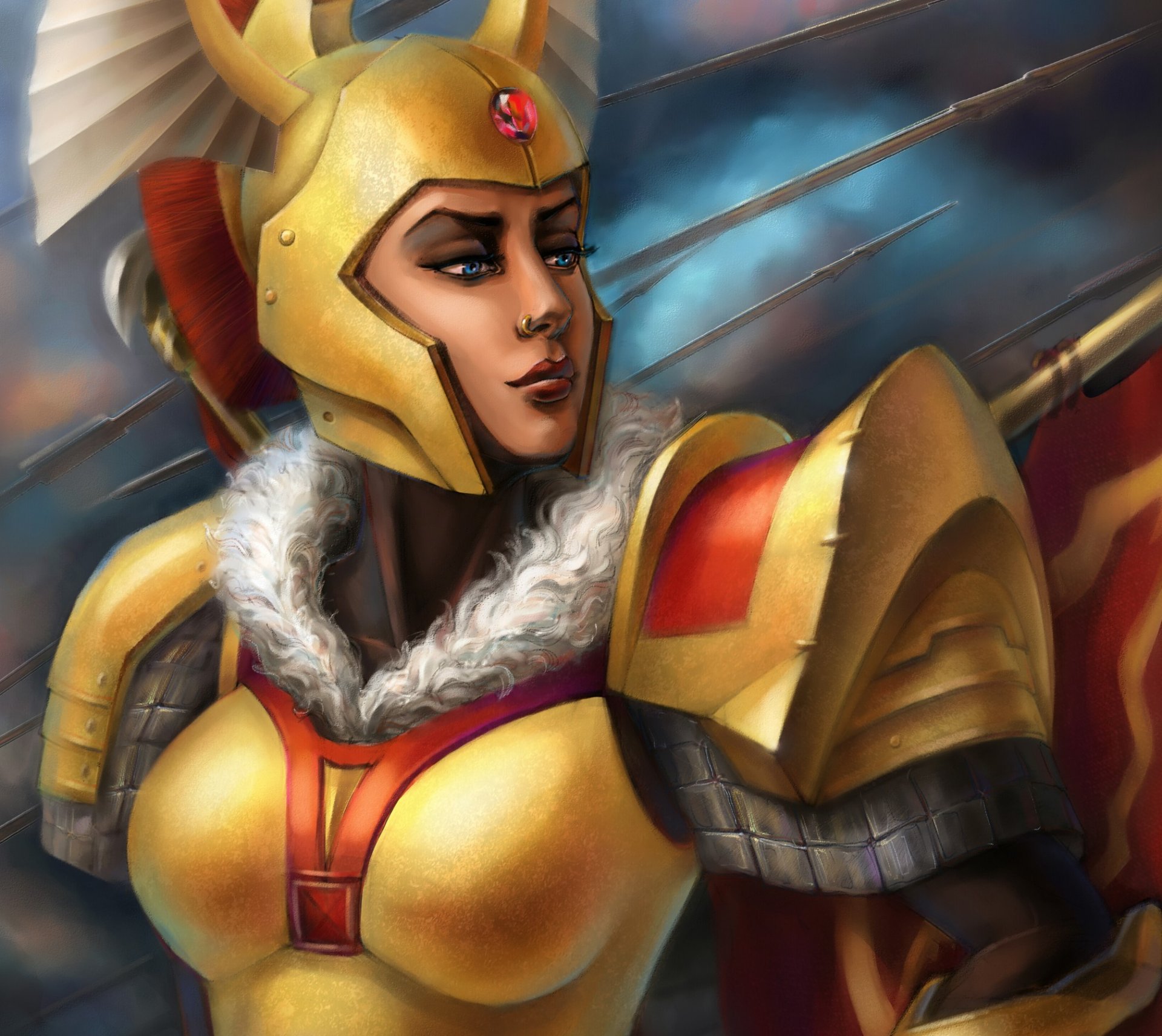 dota 2 tresdin légion commandant art fille armure casque