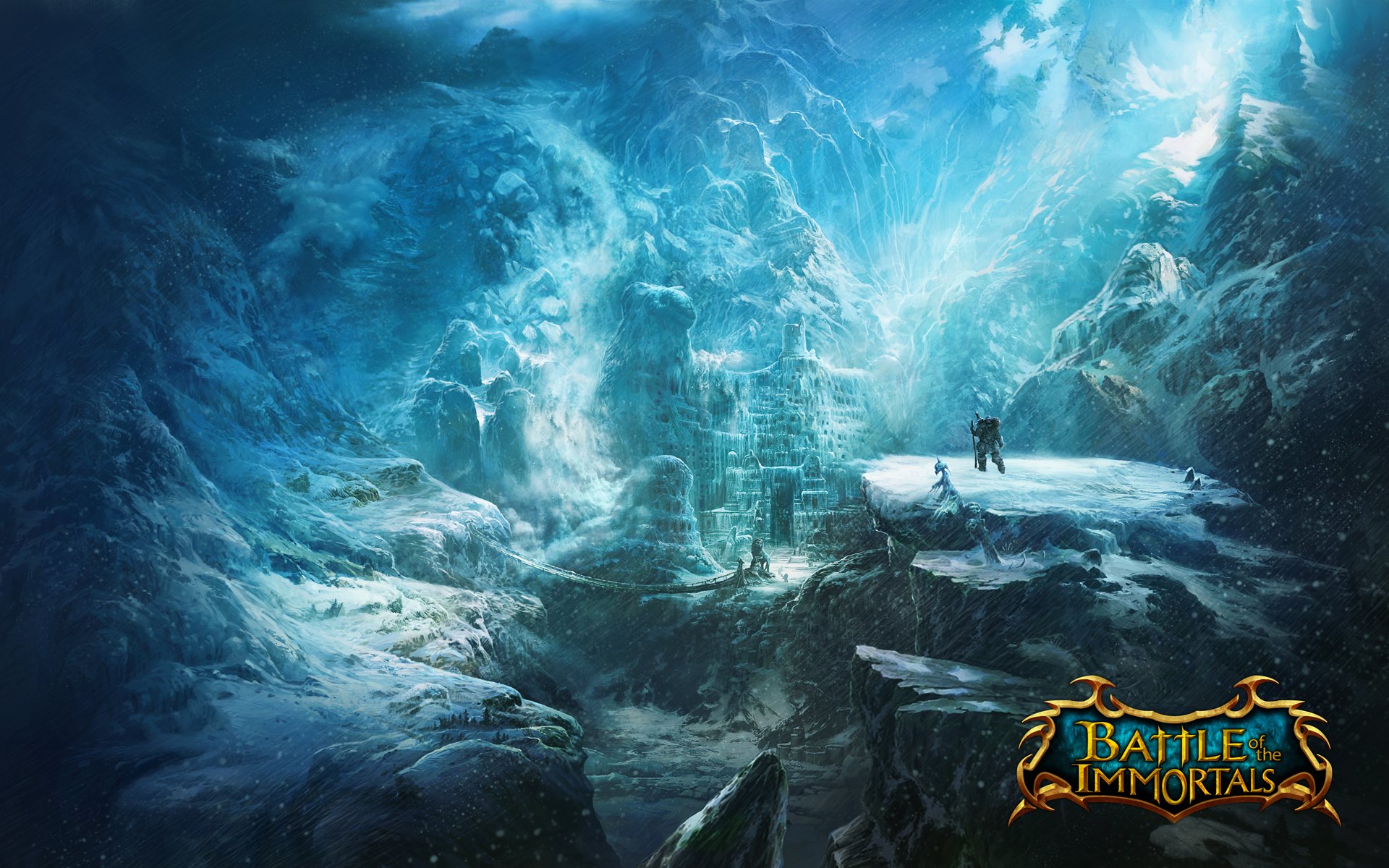 bataille des immortels jeux de fond d écran bataille immortels montagnes château vallée neige wanderer