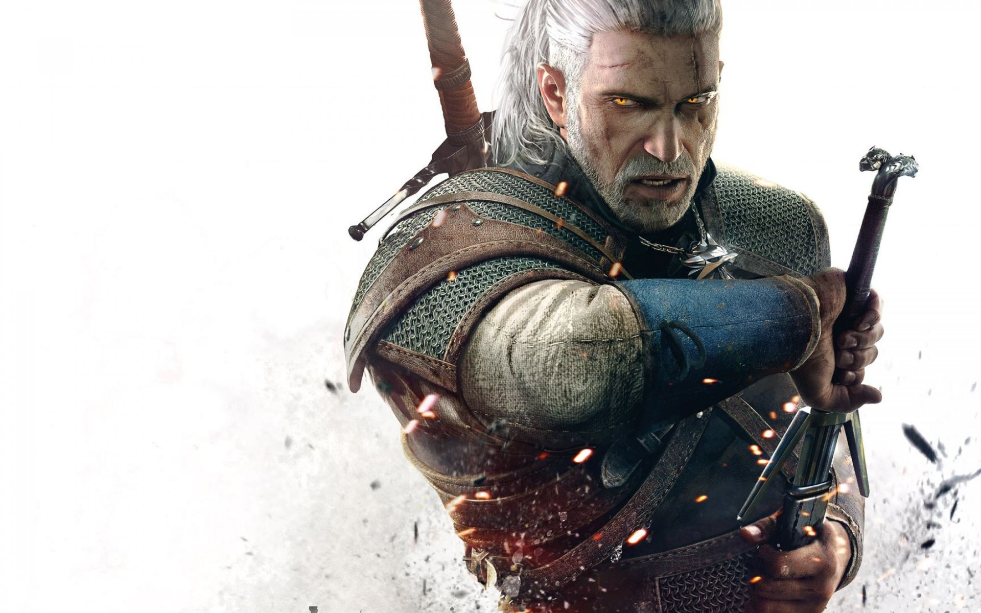 the witcher 3 caccia selvaggia geralt spada occhi medaglione