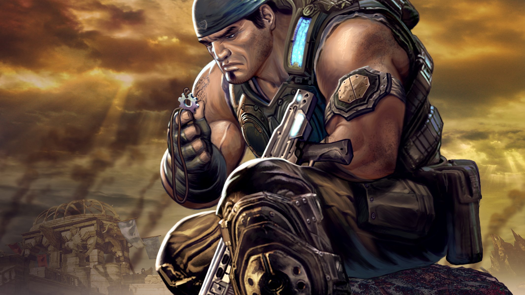 marcus fenix men art gears of war