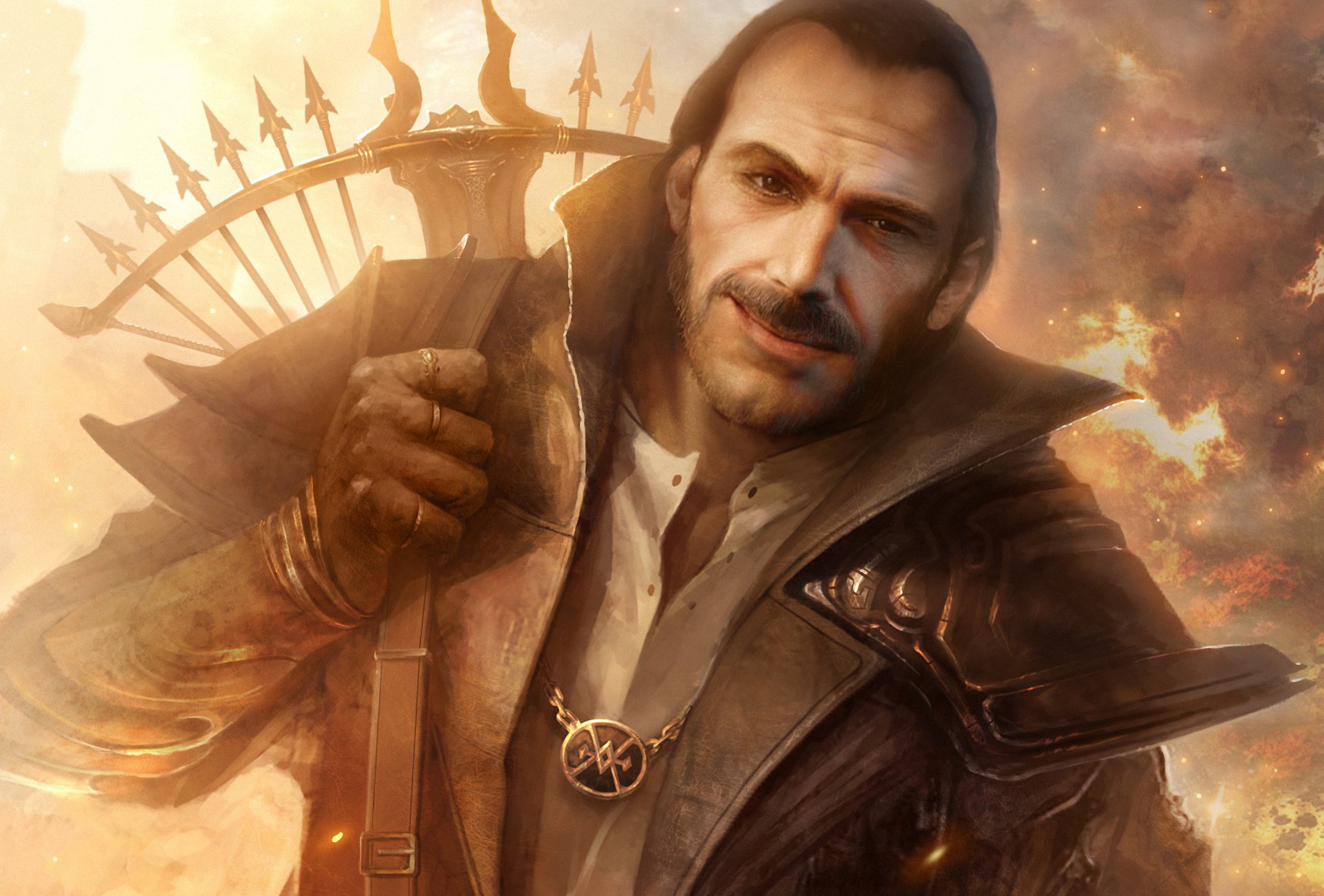 tamplierpainter diablo iii lyndon fan art uomo balestra sorriso anelli fuoco