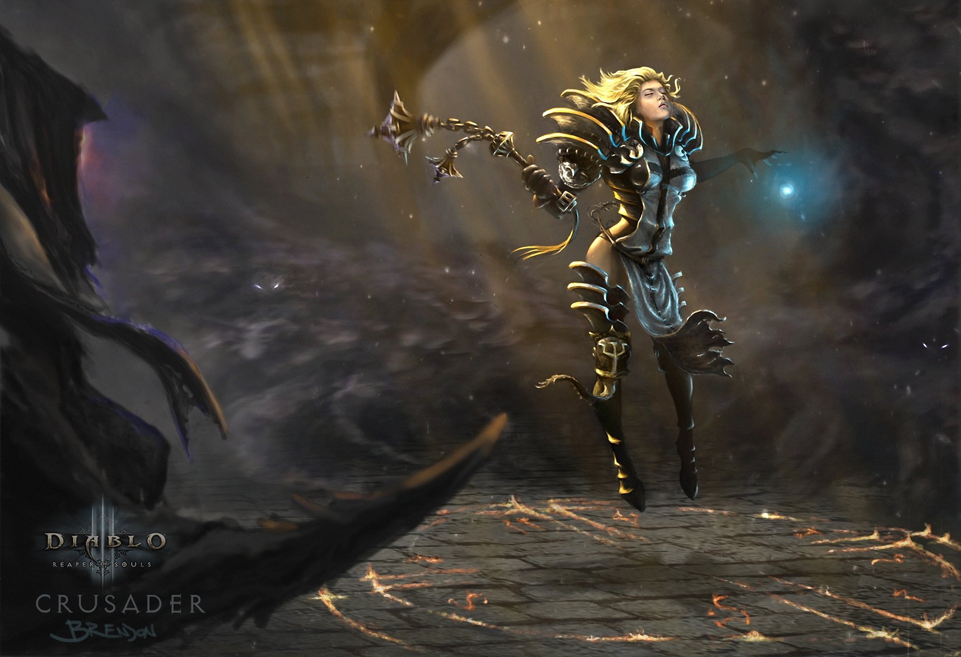 art crusader diablo 3 reaper of souls girl magic weapon light