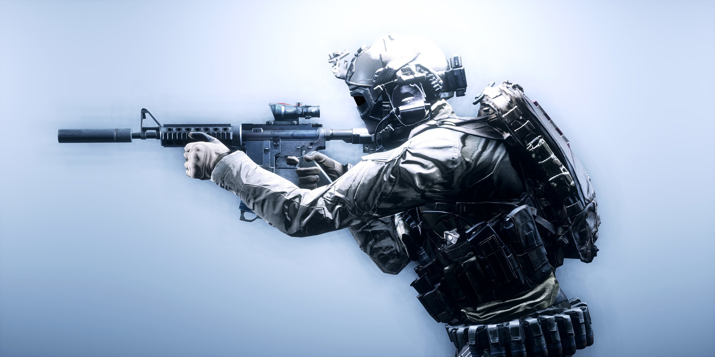 battlefield 4 men weapon industrial complex background