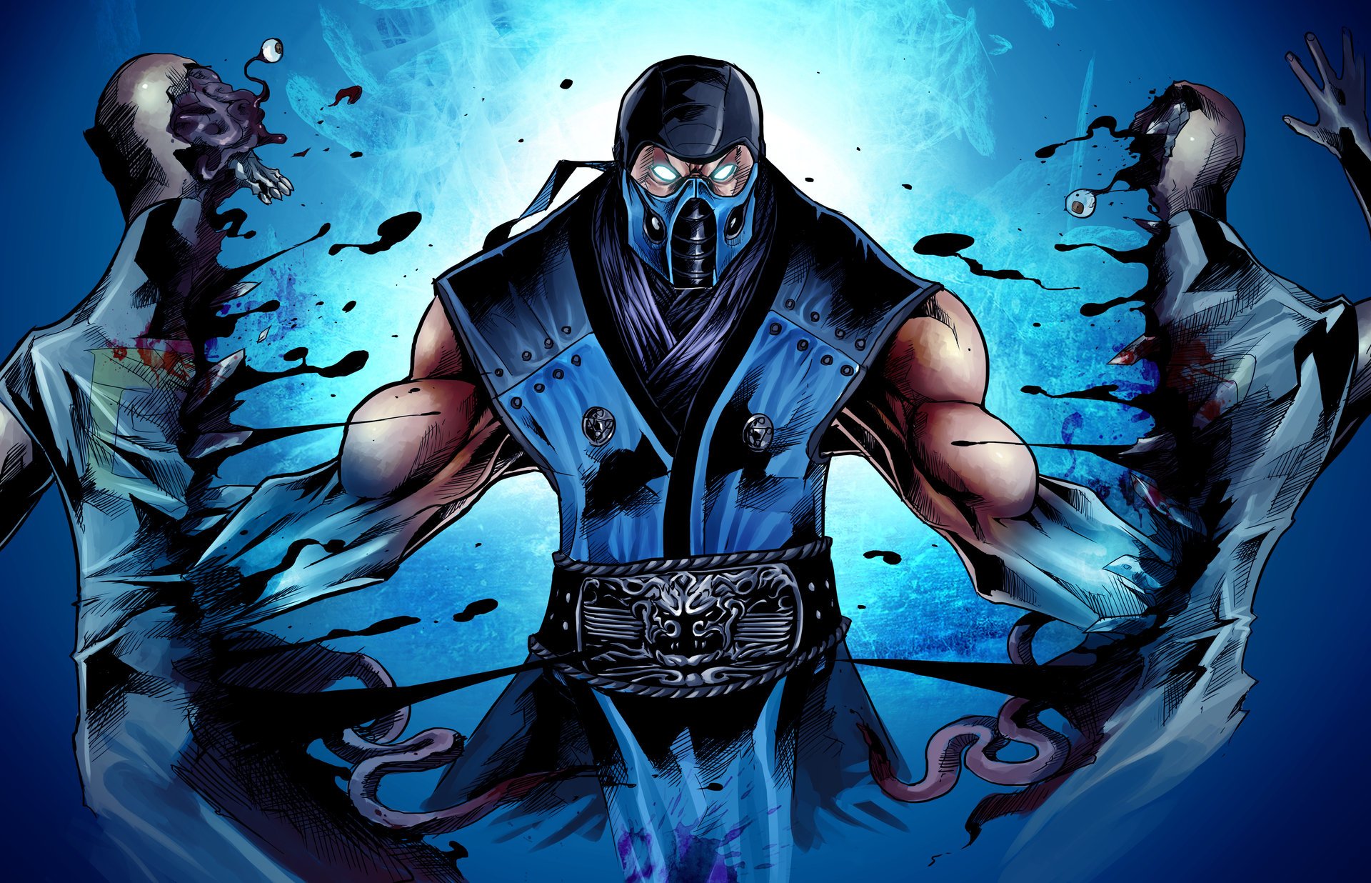 mortal kombat sub-zero ninja fighting