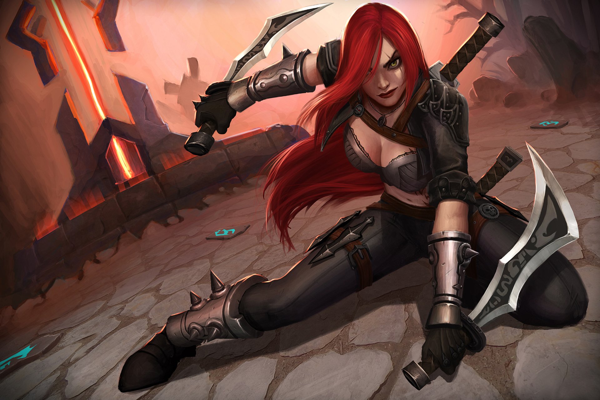 ligue des légendes katarina lame sinistre fille rousse