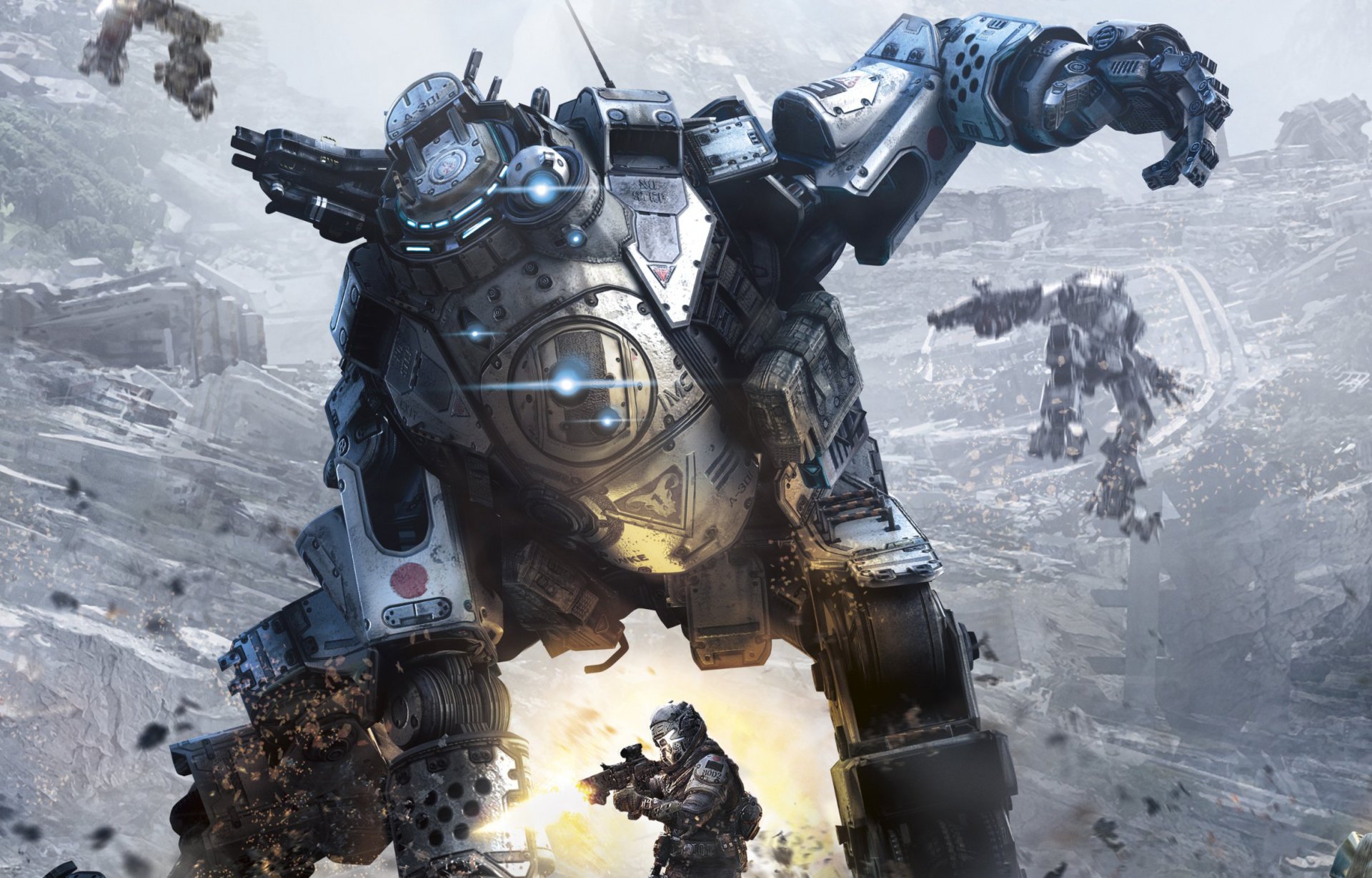 titanfall titani robot mecha atlante combattimento combattente soldato pilota difesa distruzione respawn intrattenimento arte elettronica