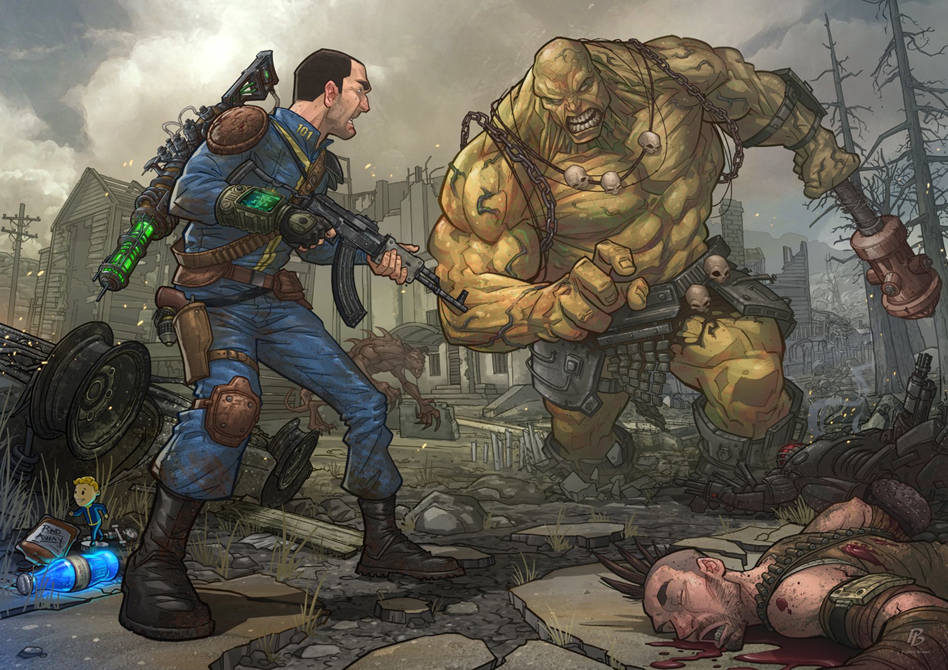 fallout 3 super mutante super mutante hipopótamo hipopótamo rifle de asalto chino bethesda arte