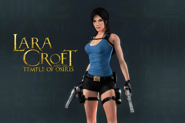 Ragazza Lara Croft con le pistole