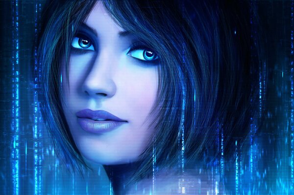 Hübsches Gesicht von Mädchen cortana