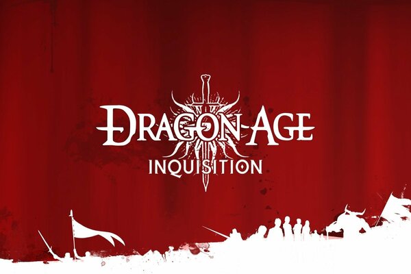 Векторная заставка красного цвета из игры Dragon age