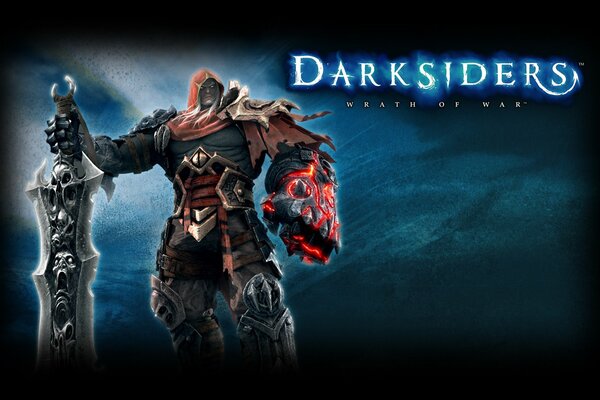 Enorme jinete con la espada del juego darksiders