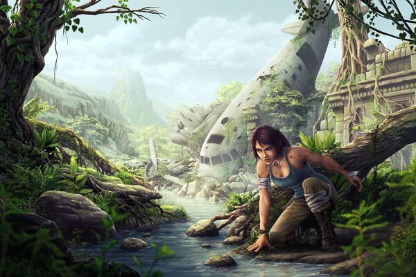 Tomb raider, Lara Croft lugar del accidente de avión