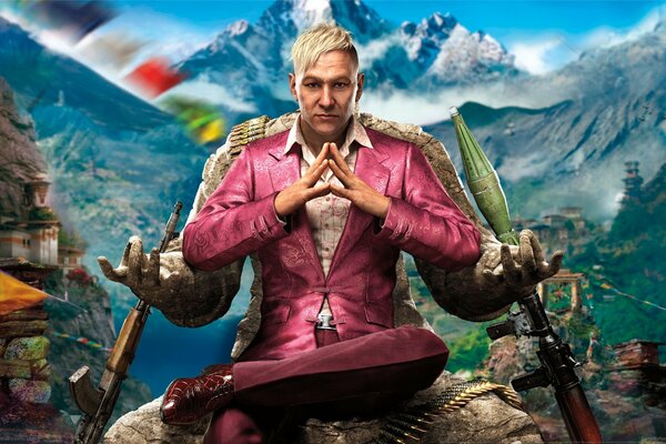 Far cry 4 in a suit in the mountains