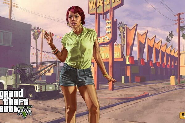 Grand Theft auto V concept art rockstar games fille Tonya