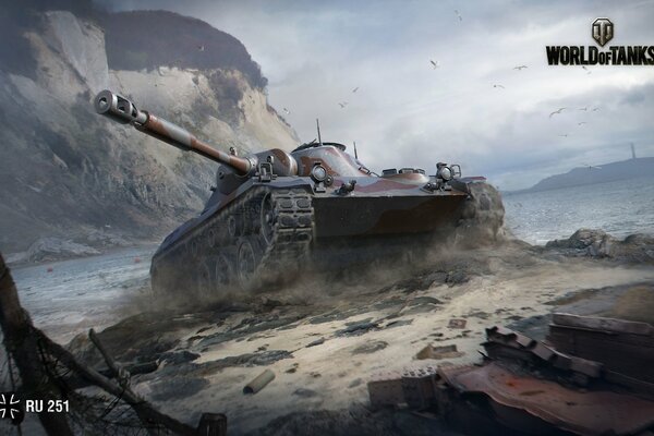 Un tanque recorre la costa desde world of tanks