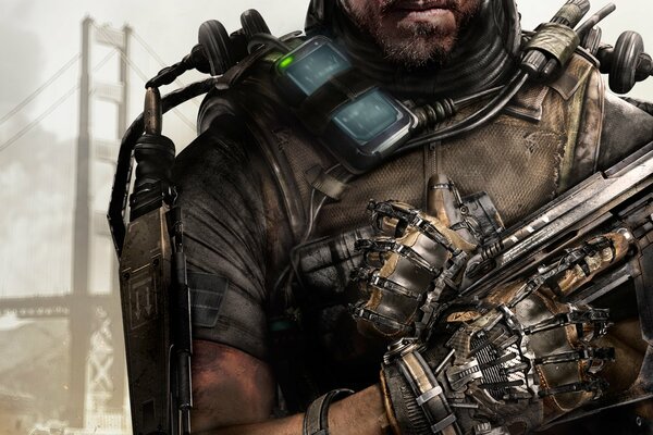 Call of Duty: Advanced warfare. A soldier in an exoskeleton