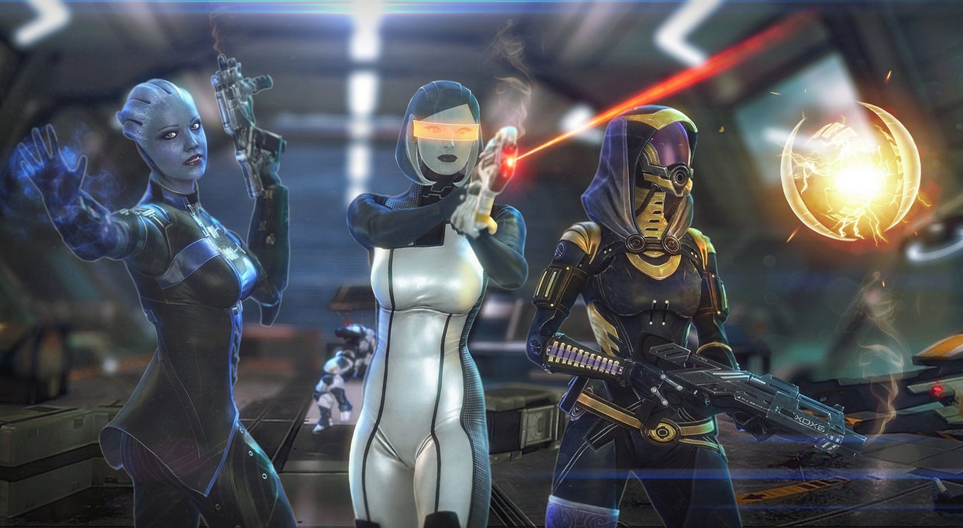 tali zora vas nima tali’zorah vas normandy quarian mass effect liara t soni asari edi ai susie combat drone fan art