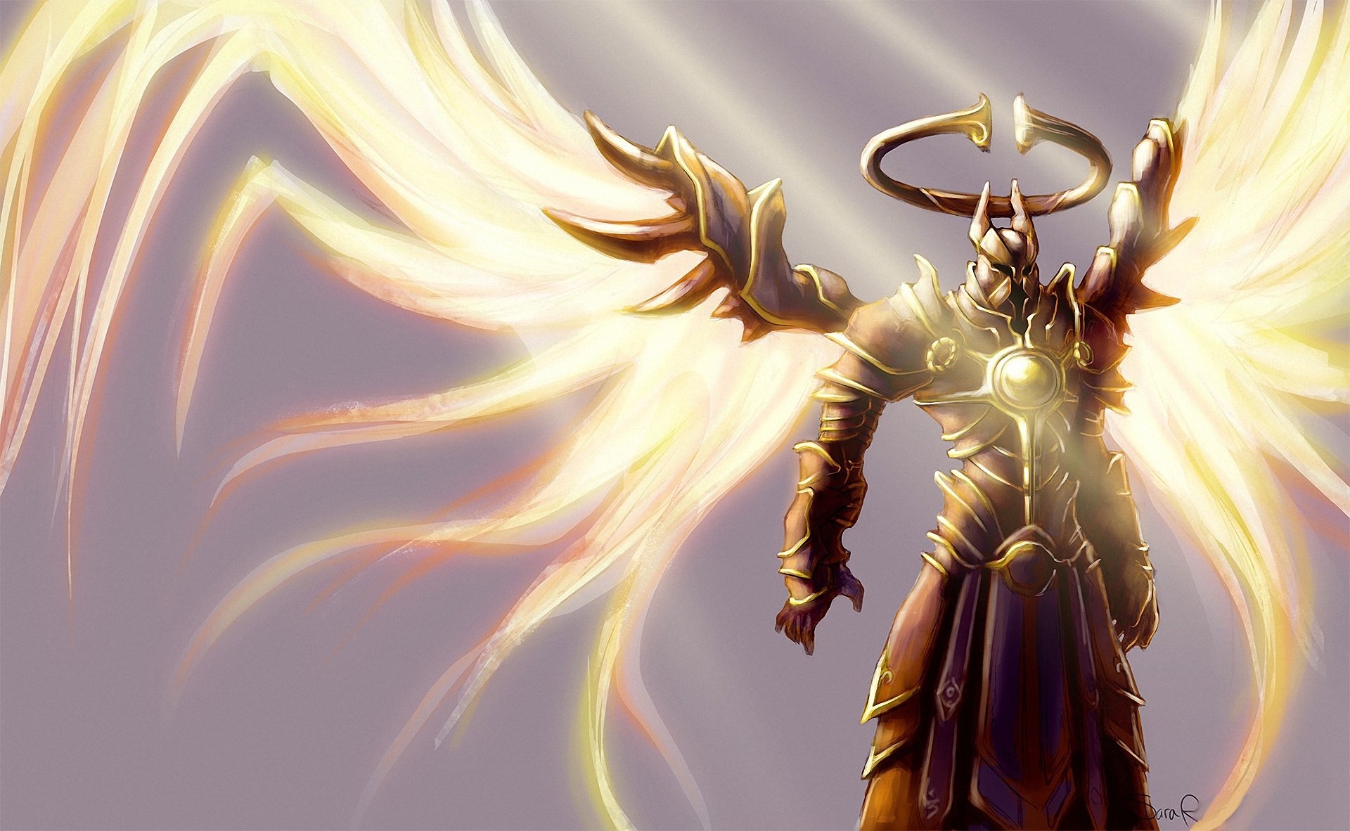 art diablo wings fire armor fantasy