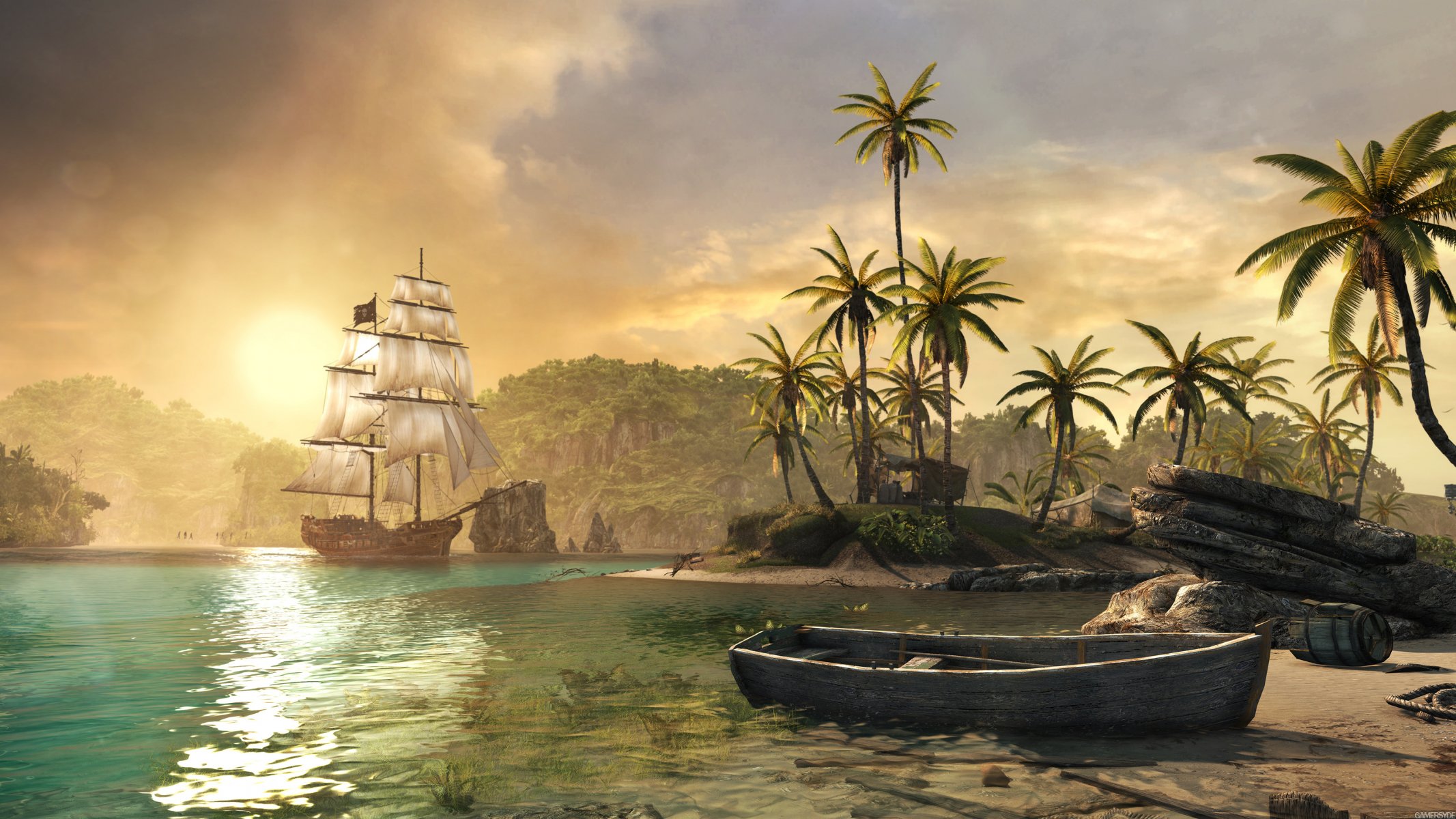 assassin creed iv drapeau noir île navire