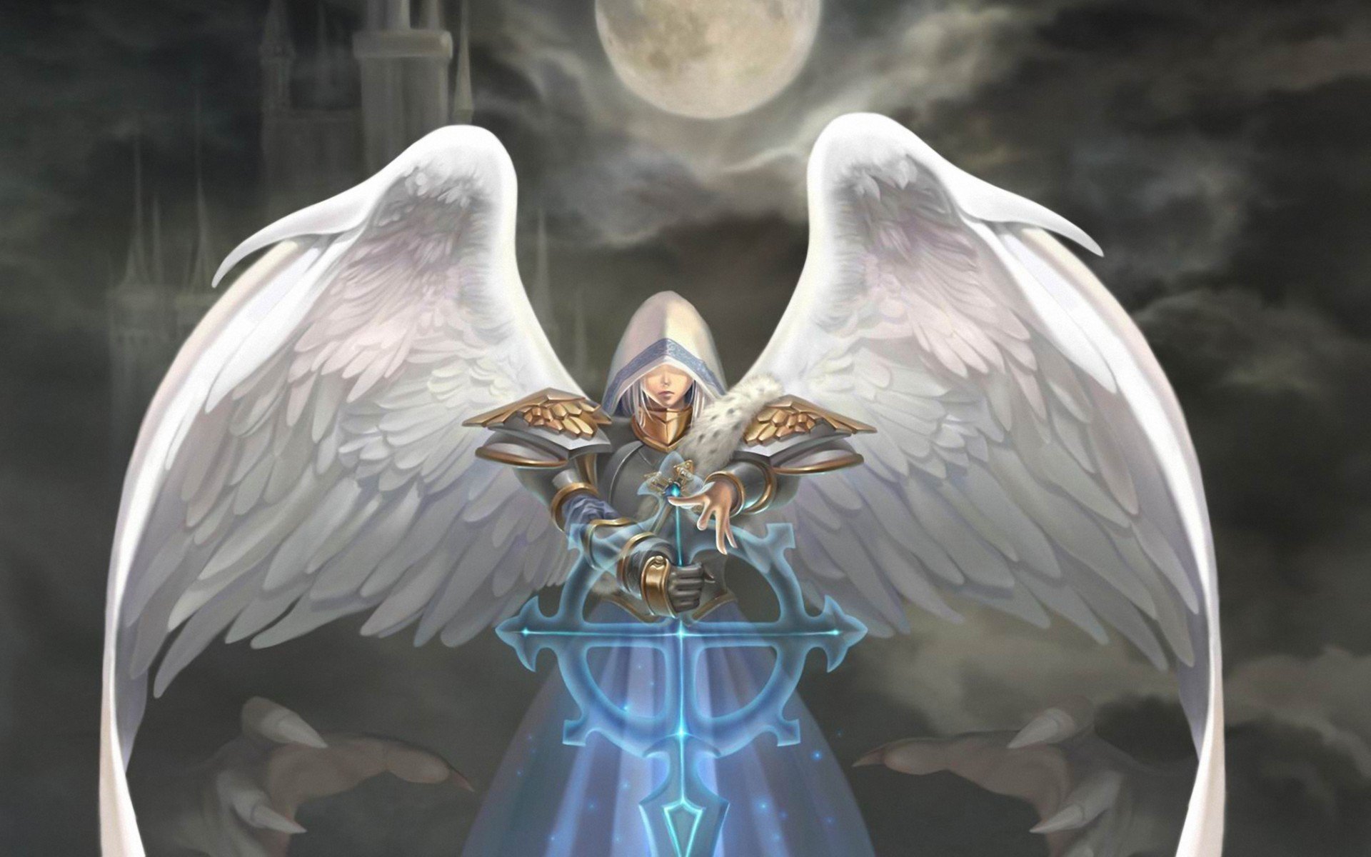 art natsuki-3 heroes of might and magic wings angel moon hood